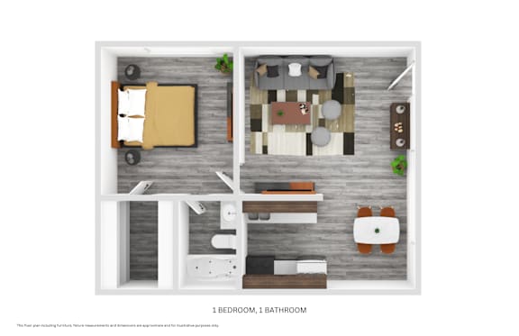 Floor Plan  Vintage Apartments one bedroom floor plan
