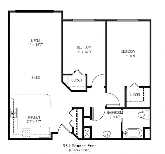 Floor Plan  Belmont Dairy Two Bedroom Floorplan