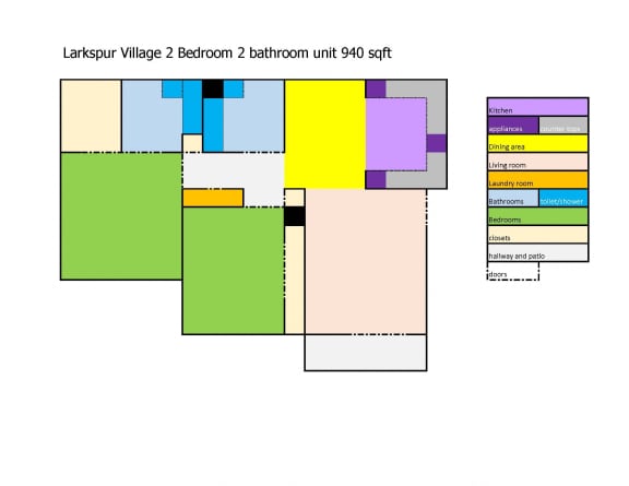 Floor Plan  Larkspur Village two bedroom floorplan