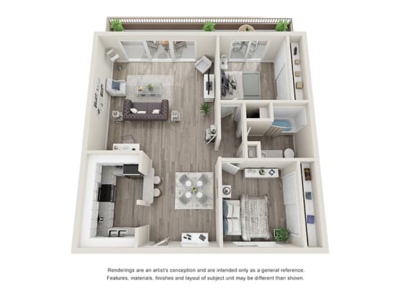 Floor Plan  Miramar Gardens 2 bedroom 1 bathroom