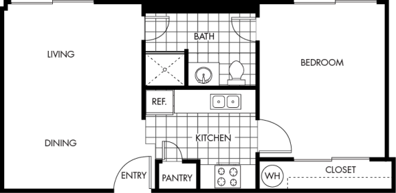 Floor Plan  Wakea Garden Apartments studio floor plan