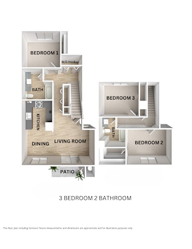 Floor Plan  Chesapeake Bay Three Bedroom Two Bathroom Floorplan