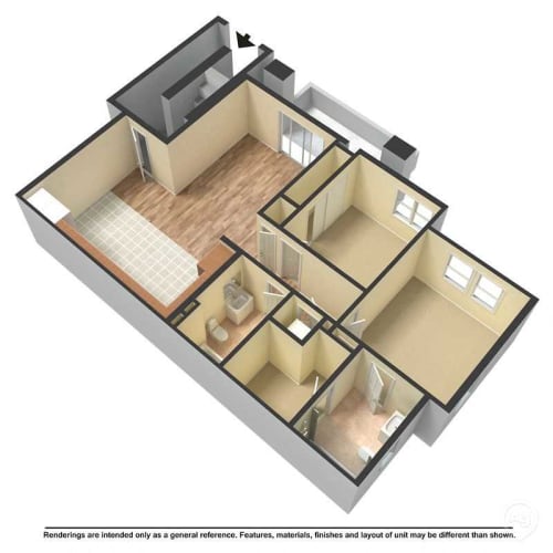 Floor Plan  Yolo Apartments 3D floor plan image