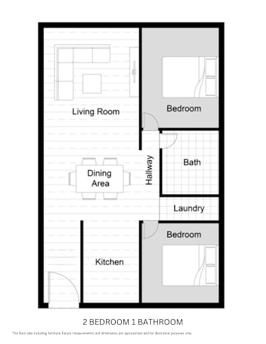 Floor Plan  Avaire two bedroom one bathroom floor plan