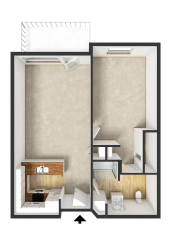 Floor Plan  Brandenwood_SmallOneBedroom_3DFloorplan(1)