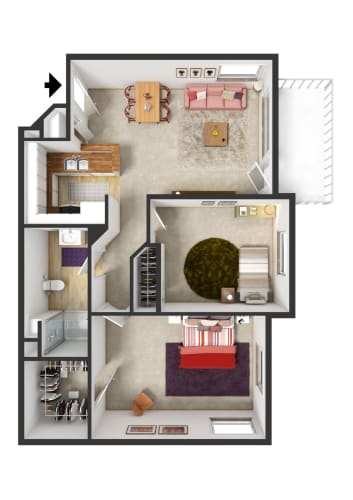 Floor Plan  Brandenwood_TwoBedroom_3DFloorplanStaged(1)