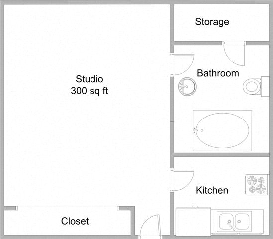 Floor Plan  Millennium Apartments Studio Floor Plan