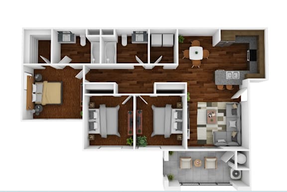 Floor Plan  three bedroom two bathroom floor plan