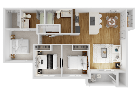 Floor Plan  Copper Rose Three Bedroom Floorplan