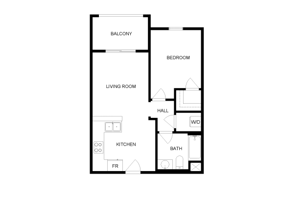 Floor Plan  Desert Senior one bedroom floorplan