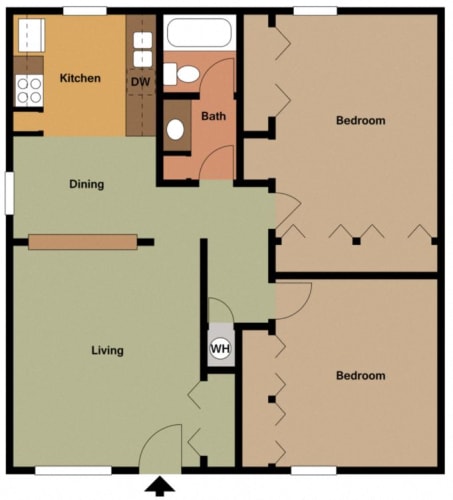 Floor Plan  Fashionaire 2 bedroom 1 bathroom floor plan