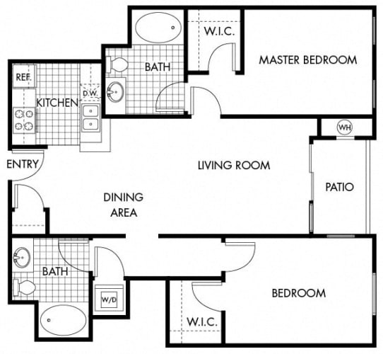 Floor Plan  Mayfair Residences 2Bed 2Bath Floorplan E
