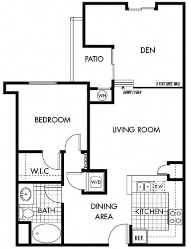 Floor Plan  Mayfair Residences 1Bed 1Bath + Den Floorplan B