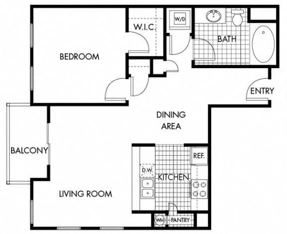 Floor Plan  Mayfair Residences 1Bed 1Bath Floorplan H