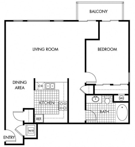 Floor Plan  Mayfair Residences 1Bed 1Bath Floorplan M