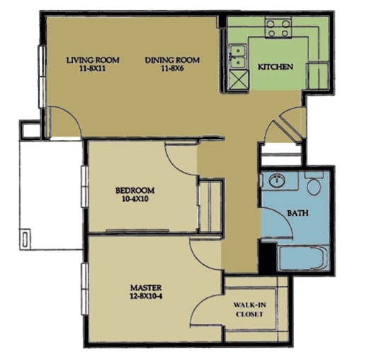 Floor Plan  a floor plan of a bedroom floor plan with a kitchen and a living room