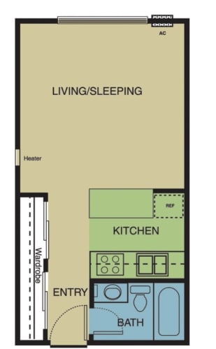 Floor Plan  floor plan of a studio apartment