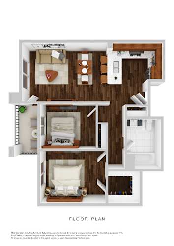 Floor Plan  Heritage Park at Hilltop 2x1 3D floor plan