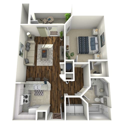Floor Plan  Orchard Park Apartments 1 Bedroom Floor Plan