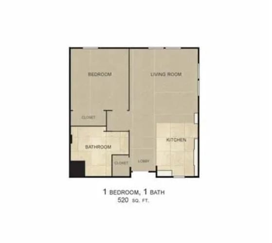 Floor Plan  the floor plan of 2 bedroom 1 bath