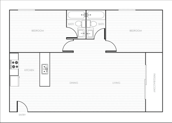 Floor Plan  Park City View Two Bedroom Floorplan