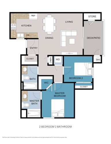 Floor Plan  Sunny View two bedroom two bathroom floor plan A