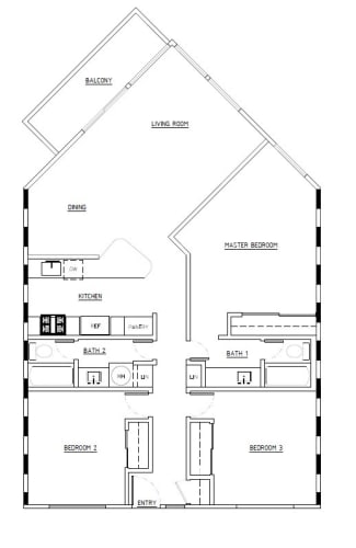 Floor Plan  The Highlands Three Bedroom Floorplan Type D