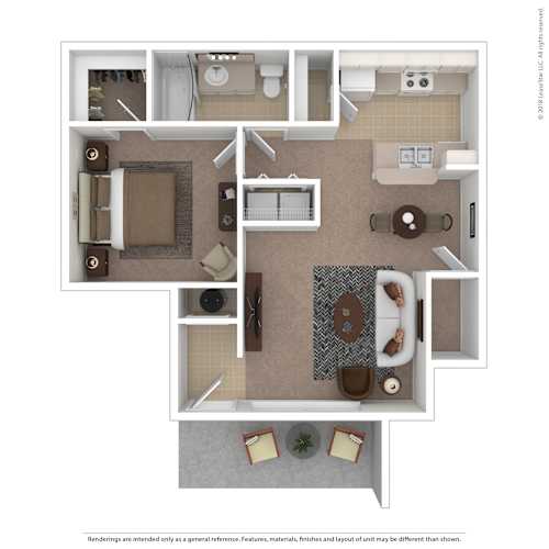Floor Plan  Reserve at Castle Highlands 1x1 Floorplan