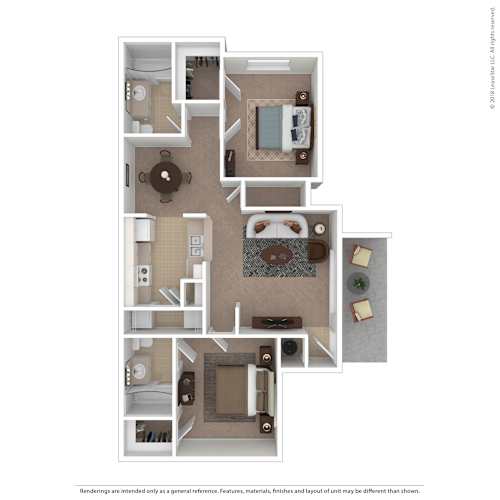 Floor Plan  Reserve At Castle Highlands 2x2 Floorplan