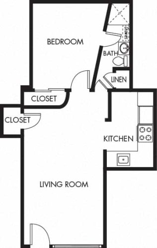Floor Plan  Moana Vista 1 Bedroom Floorplan