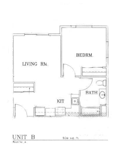 Floor Plan  VasaCreekWoods_UnitB_1Bed1Bath_526sqft(1)