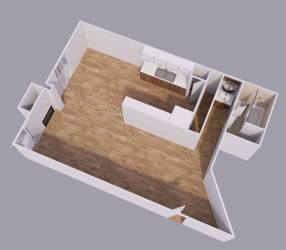 Floor Plan  a studio apartment 3d layout