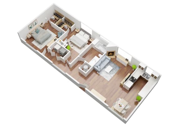 Floor Plan  2 Bedroom Acacia Floorplan