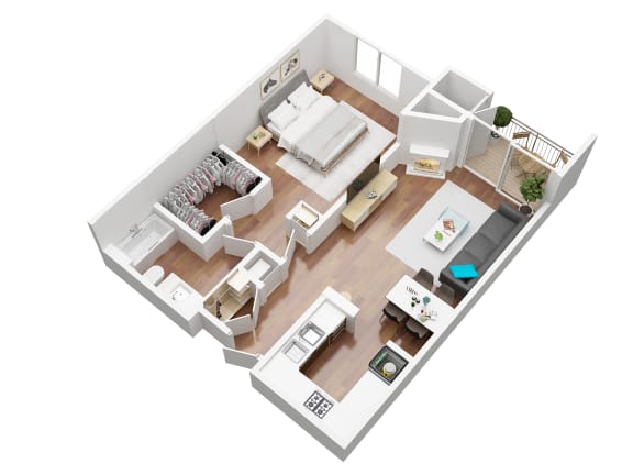 Floor Plan  1 bedroom apartment for rent California