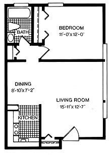 Floor Plan  One Bedroom Phase 3
