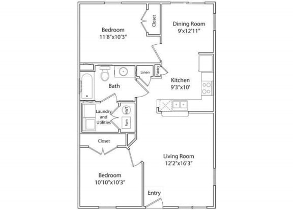 Floor Plan  a floor plan of a small house with a bedroom and a living room