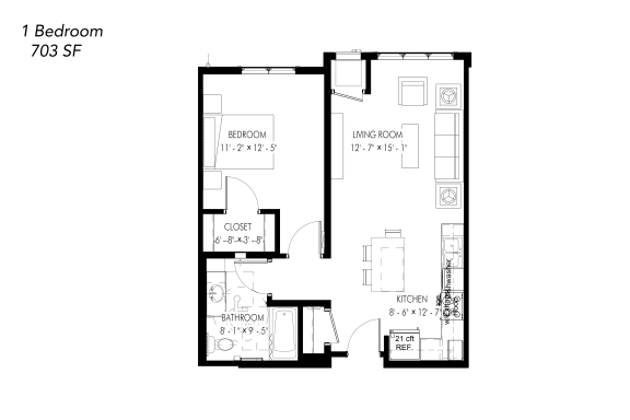 Floor Plan  the floor plan of 730 sqft