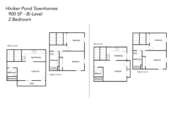 Floor Plan  2 Bedroom - Bi-Level