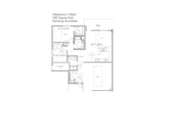 Floor Plan  Two Bedroom, Handicap