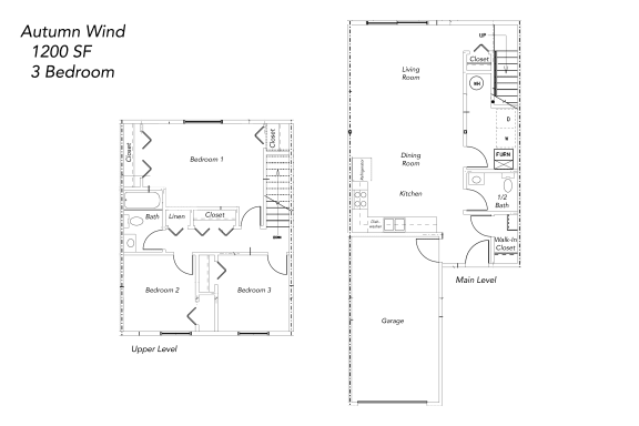 Floor Plan  Autumn Wind 3 BR