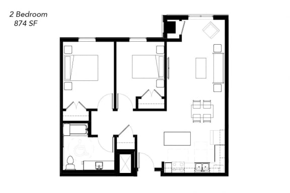 Floor Plan  a floor plan of a house with a bedroom and a living room