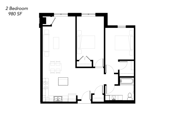 Floor Plan  a black and white floor plan of a house
