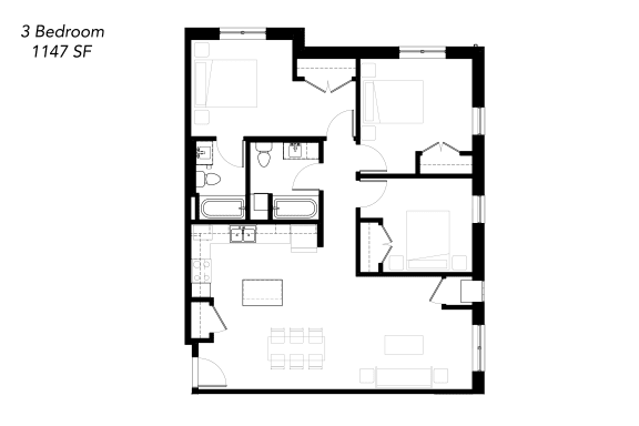Floor Plan  a black and white floor plan of a house