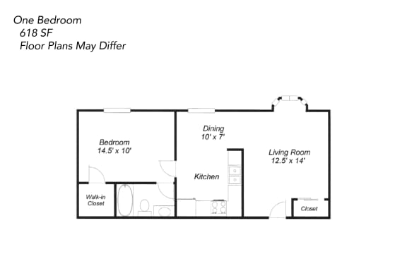 Floor Plan  One Bedroom - Tax Credit