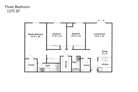 Floor Plan  Three Bedroom - Tax Credit