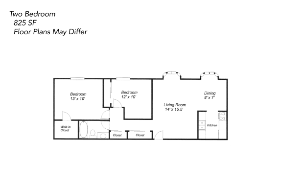 Floor Plan  Two Bedroom - Tax Credit
