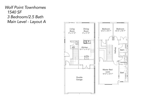 Floor Plan  the floor plan of the villas at wolf point townhomes