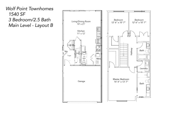 Floor Plan  the floor plan of the villas at wolf point townhomes