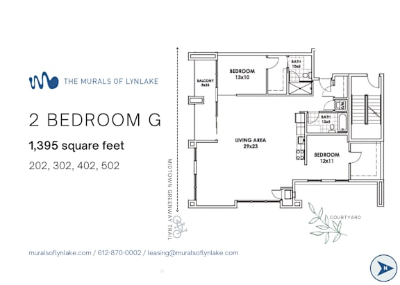 Floor Plan  2 Bedroom G Floor Plan