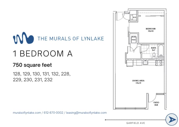 Floor Plan  1 Bedroom A